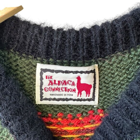 Vintage The Alpaca Connection Handmade in Peru Fair Isle Sweater Size Large - Picture 7 of 7